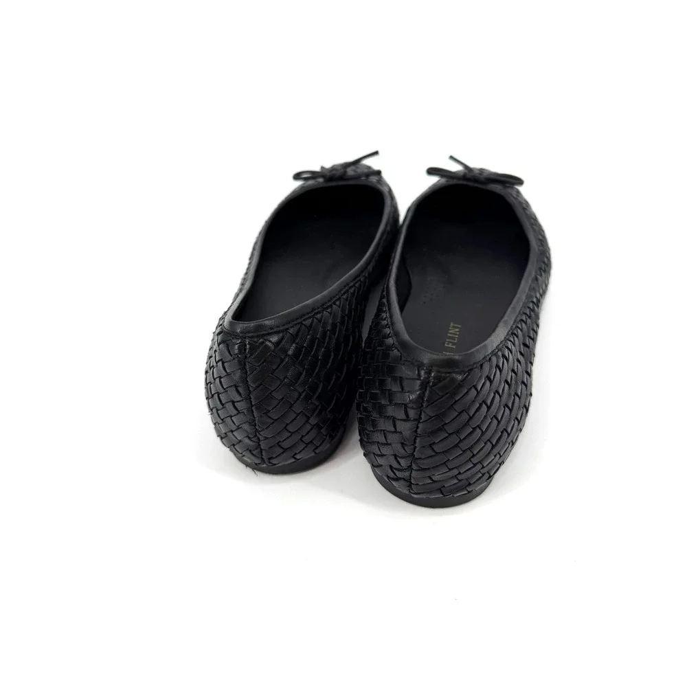 Sarah Flint Black Woven Leather Ballet Flats